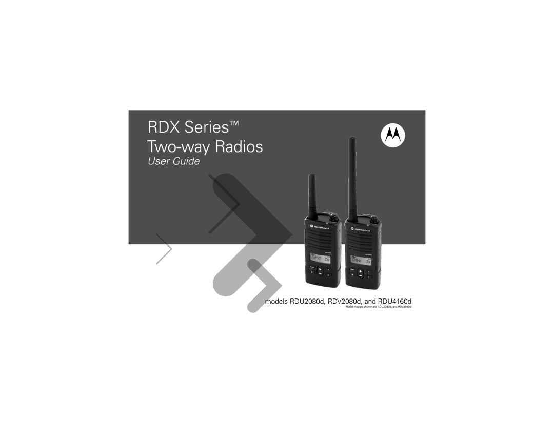 Motorola RDV2080d, RDU2080d manual 