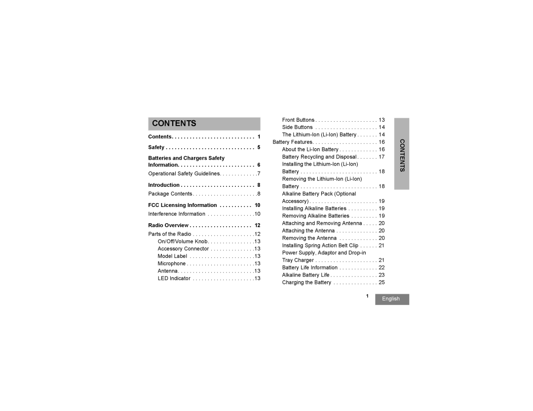 Motorola RDV2080d, RDU2080d manual Contents 