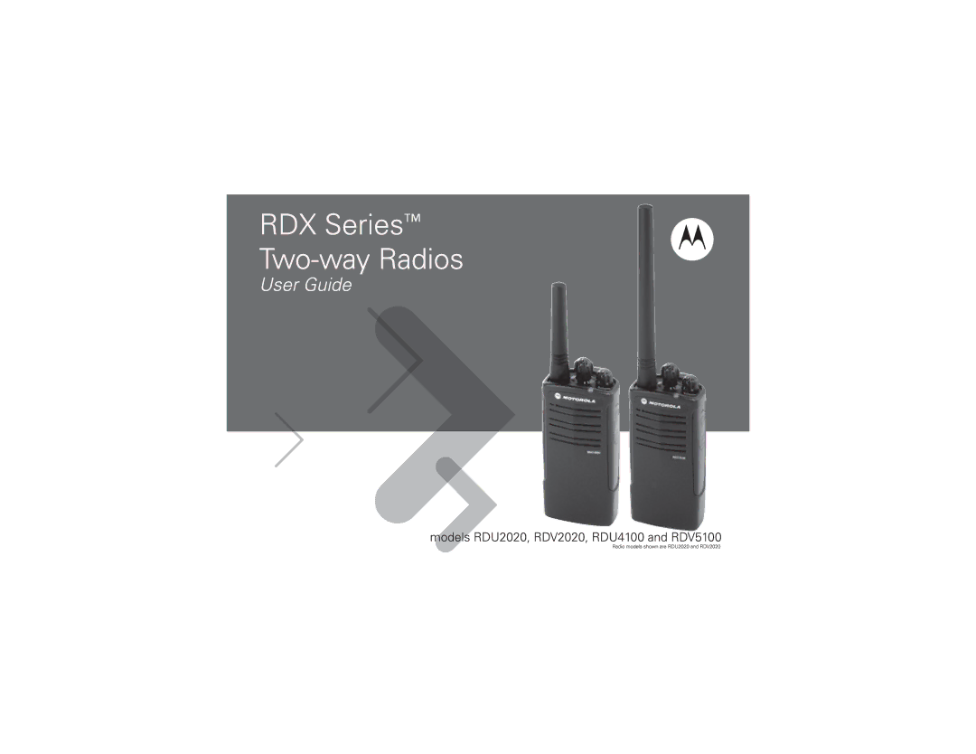 Motorola RDU2020, RDV5100, RDV2020, RDU4100 manual 