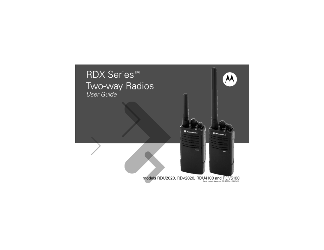 Motorola RDU2020, RDV5100, RDV2020, RDU4100 manual 