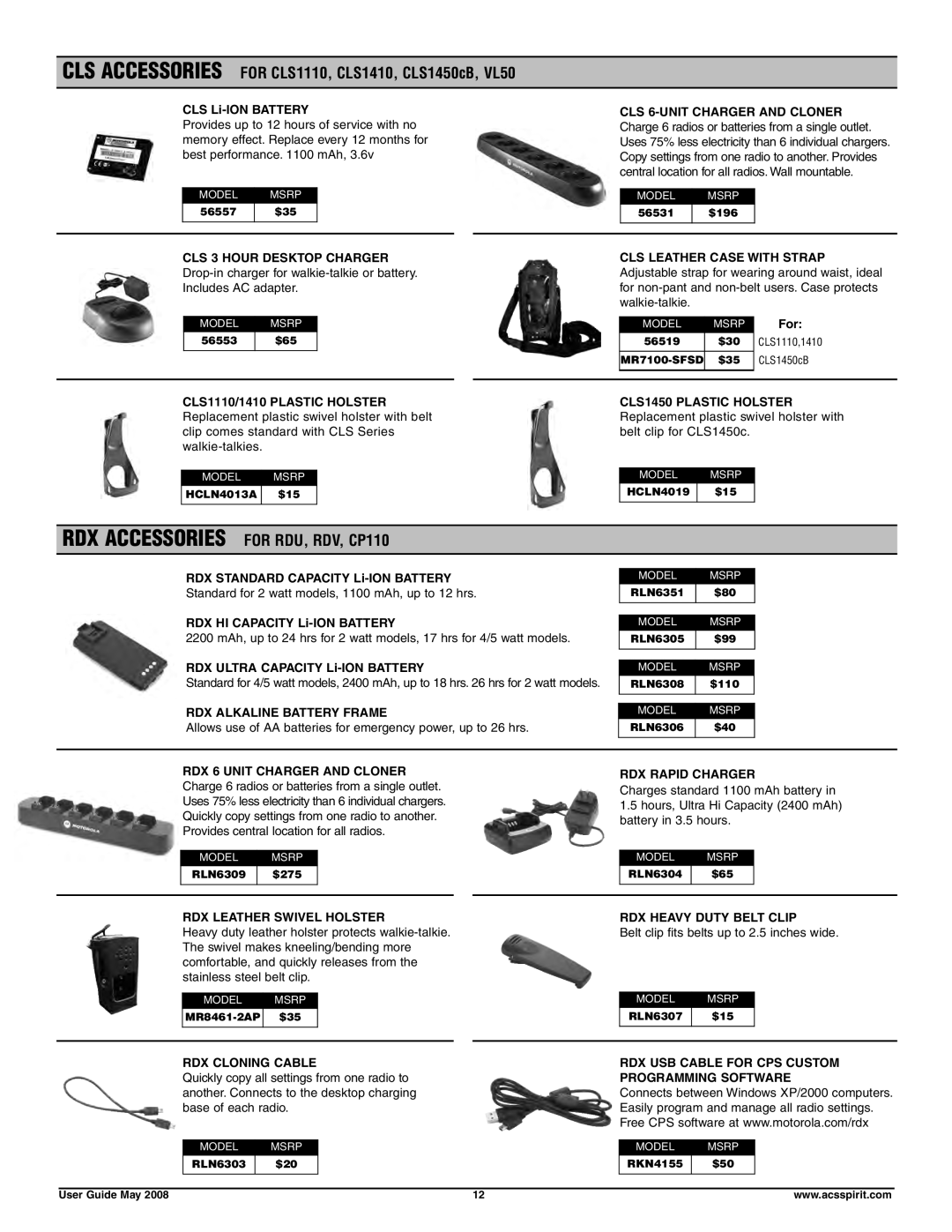 Motorola RDV5100, RDU4160D manual For RDU, RDV, CP110 