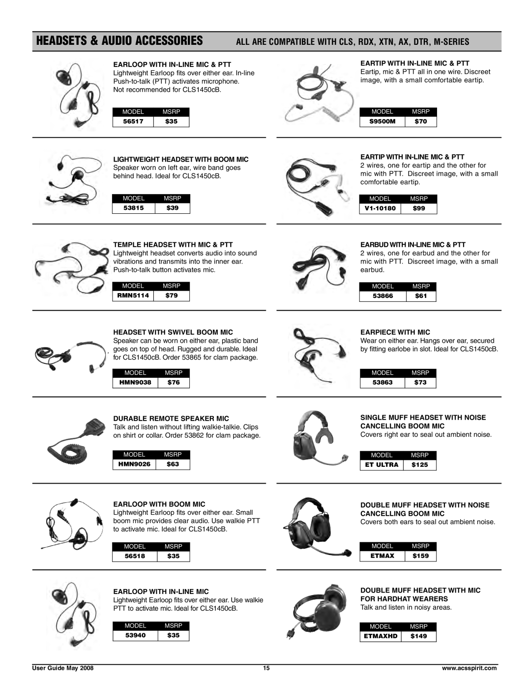 Motorola RDU4160D Temple Headset with MIC & PTT Earbud with IN-LINE MIC & PTT, Cancelling Boom MIC, For Hardhat Wearers 