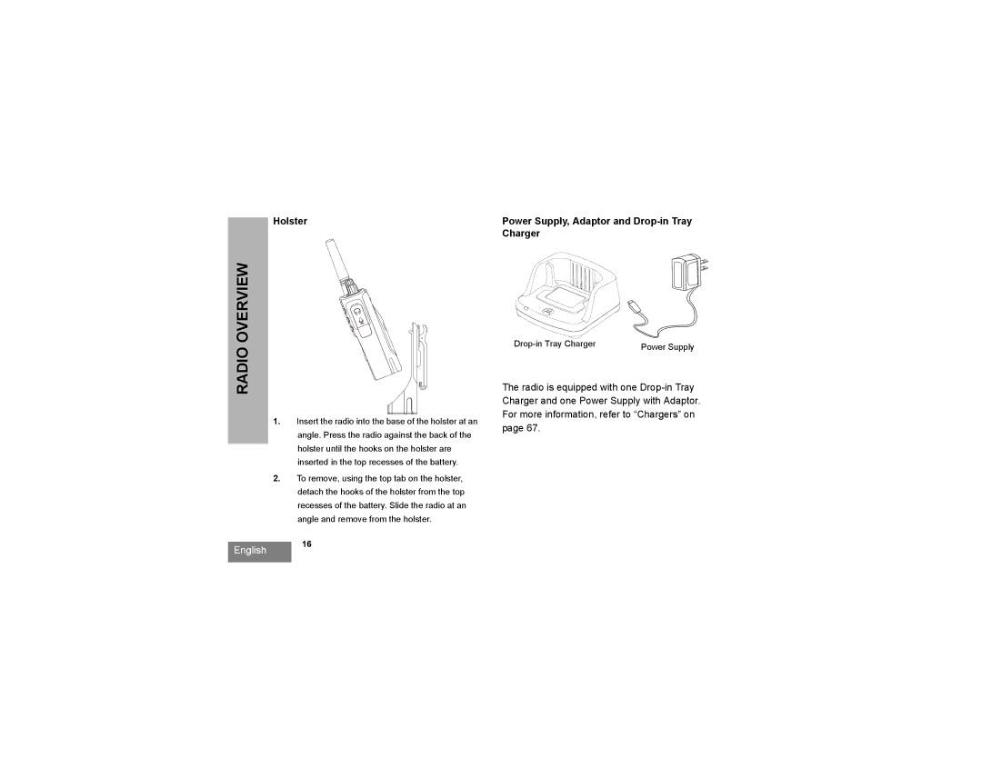 Motorola RMM2050 manual Holster, Charger 