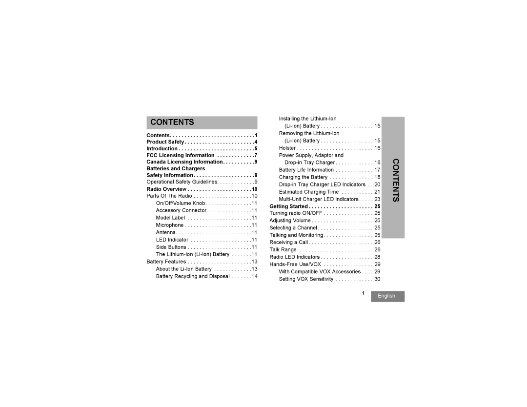 Motorola RMM2050 manual Contents 