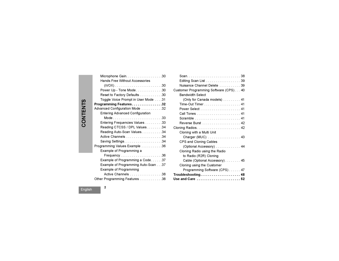 Motorola RMM2050 manual Toggle Voice Prompt in User Mode, Programming Features, Reading Ctcss / DPL Values 