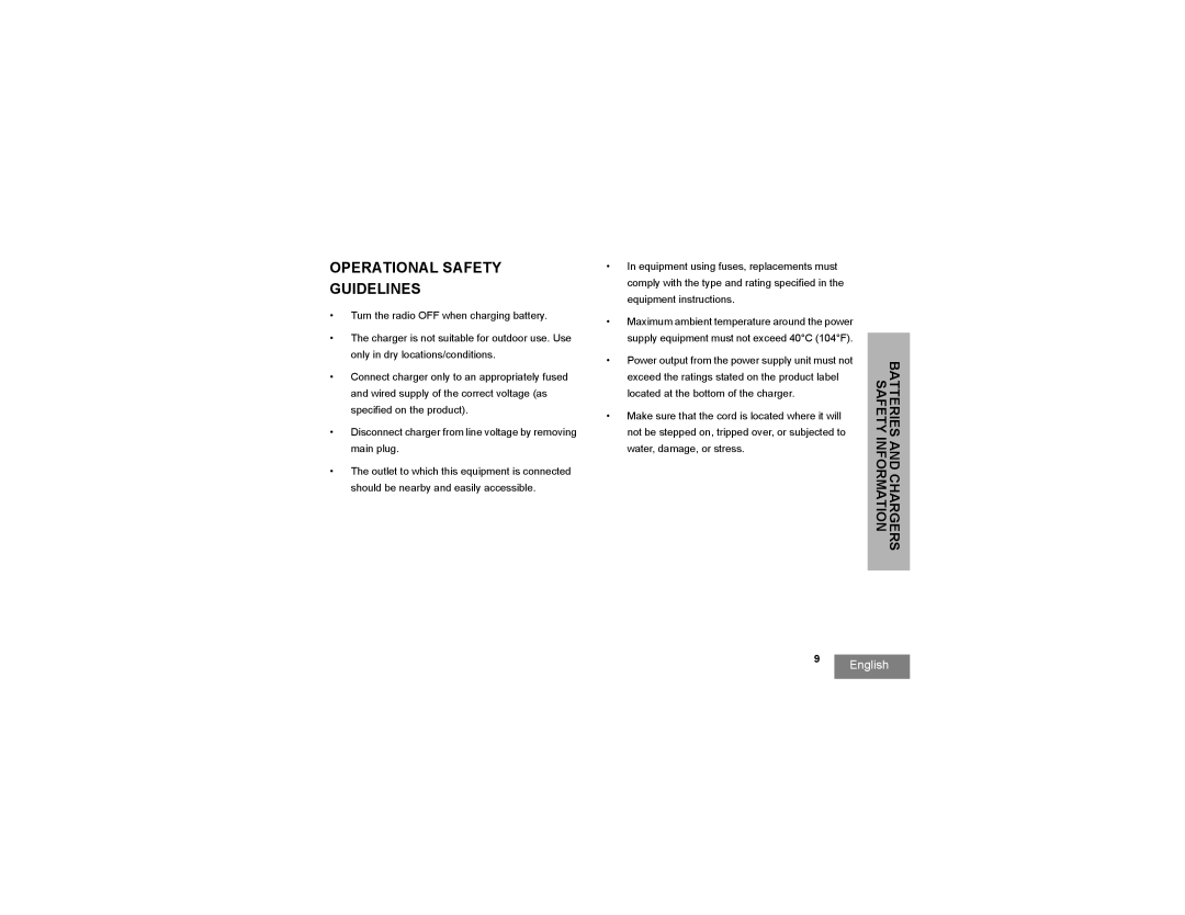 Motorola RMU2040 manual Operational Safety Guidelines 