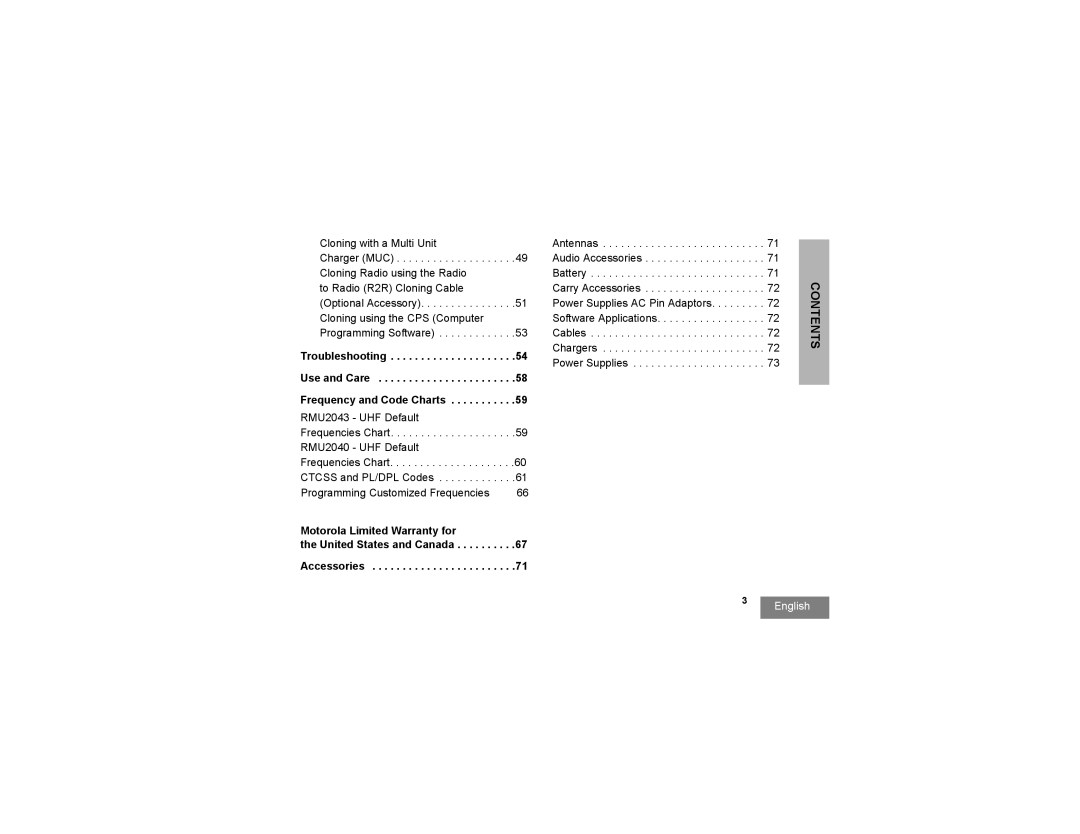 Motorola RMU2040 manual Troubleshooting, Use and Care, Motorola Limited Warranty for 