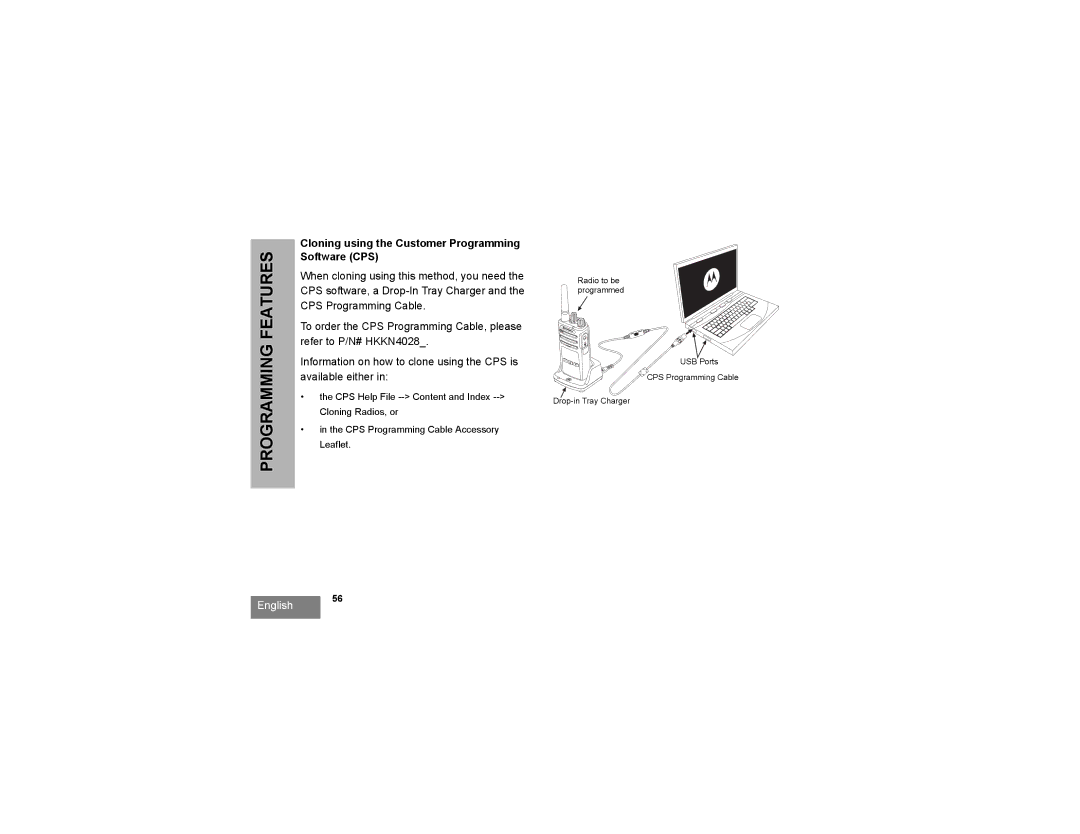 Motorola RMU2080D manual Cloning using the Customer Programming Software CPS 