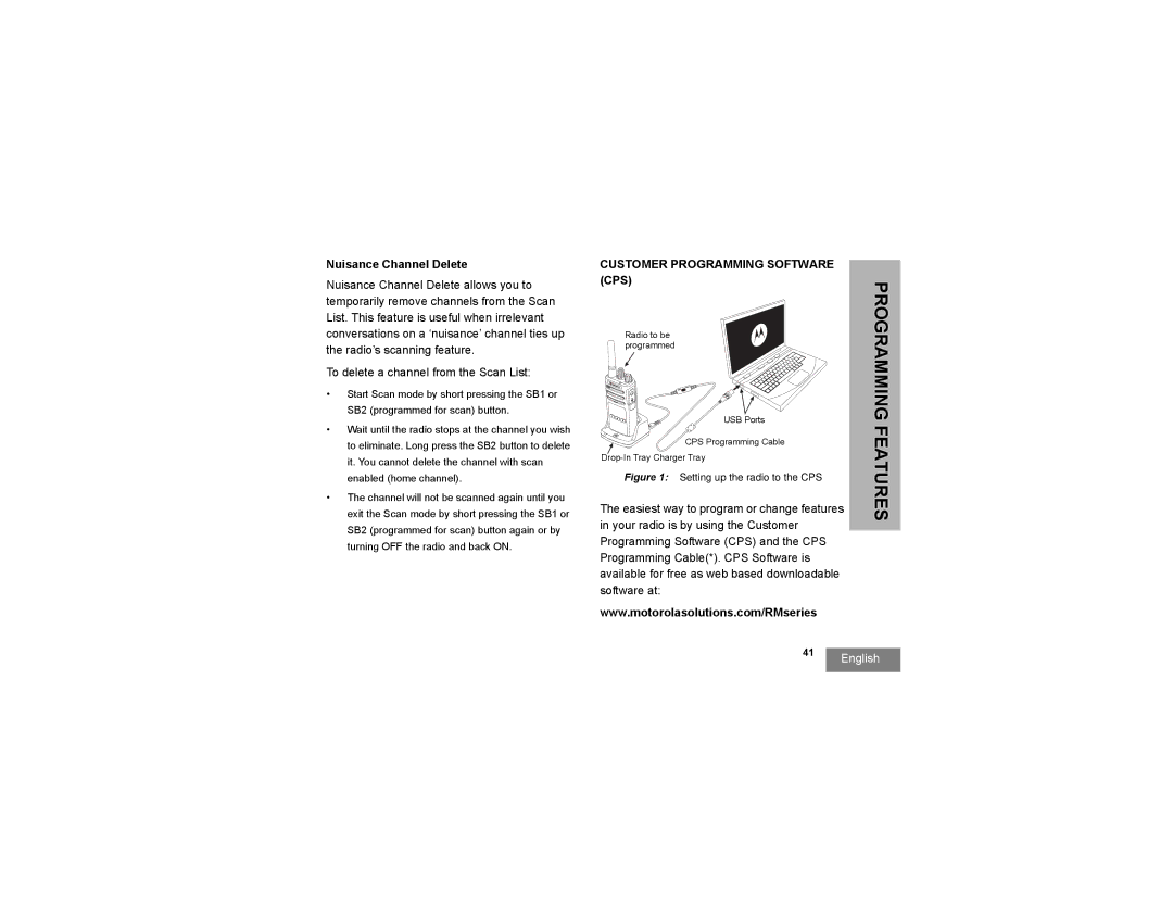 Motorola RMU2080, RMV2080 manual Nuisance Channel Delete, Customer Programming Software CPS 