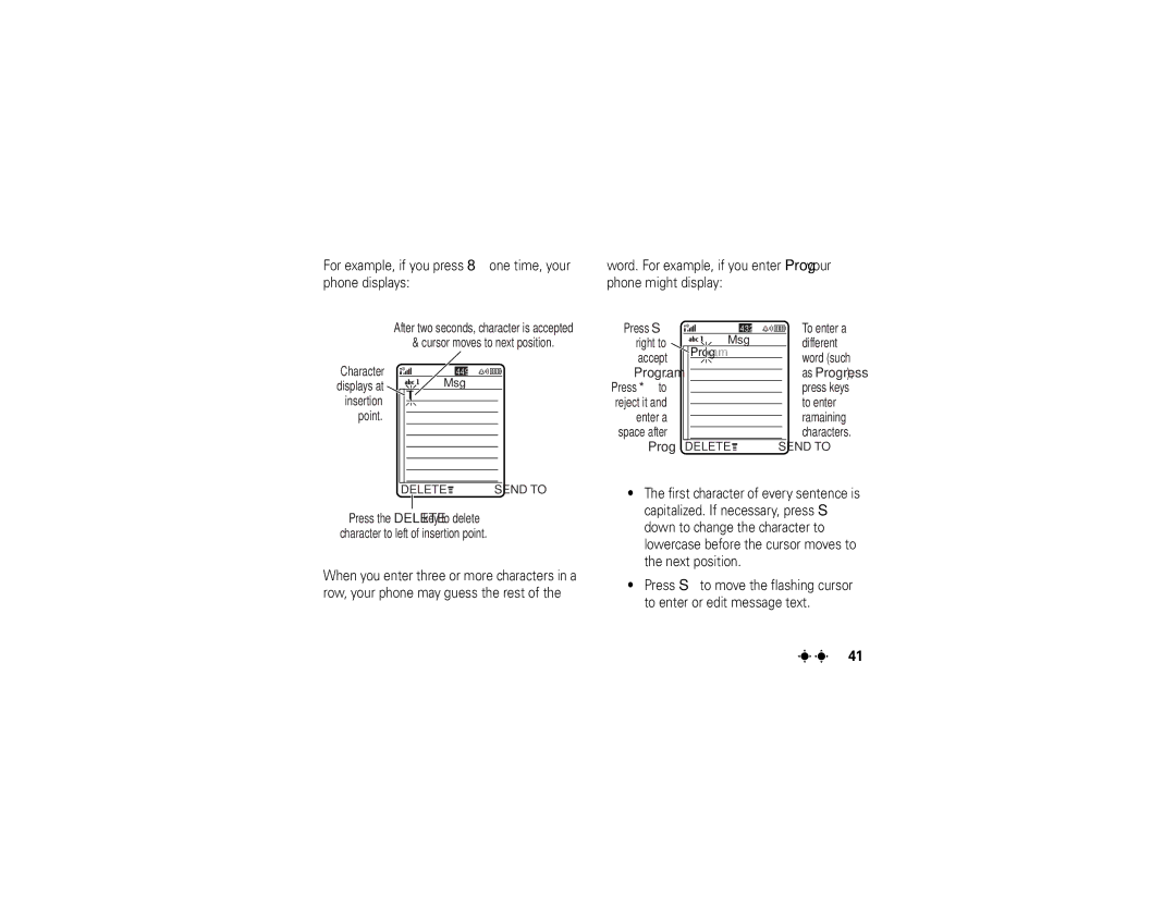 Motorola ROKR E1 user manual As Progress, Msg, Program 