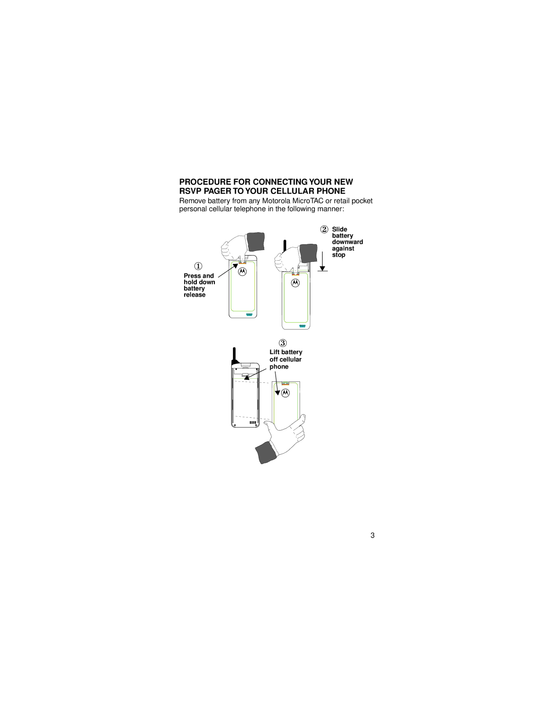 Motorola RSVP Numeric Display Pager for Micro-TAC Cell Phones manual 