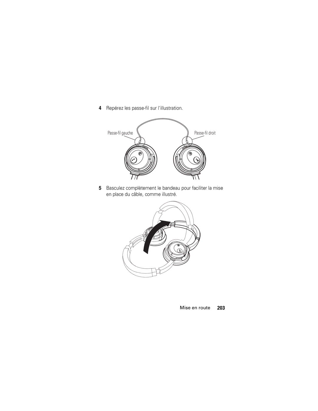 Motorola S805 manual Repérez les passe-fil sur l‘illustration Passe-fil gauche 