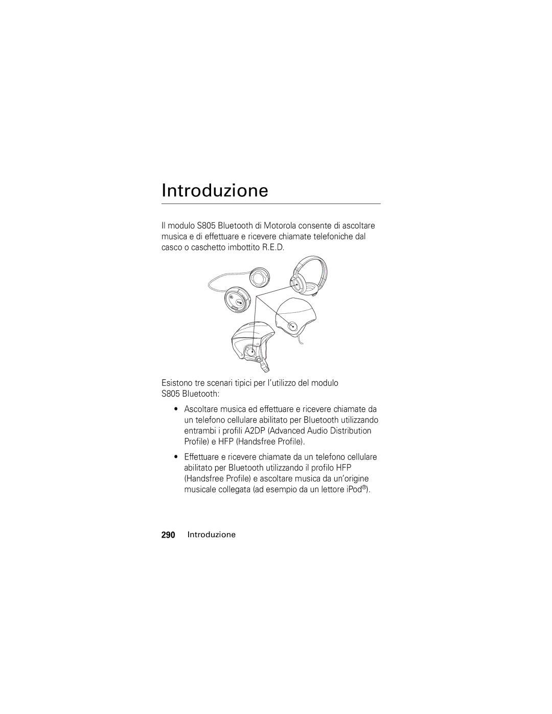 Motorola S805 manual Introduzione 