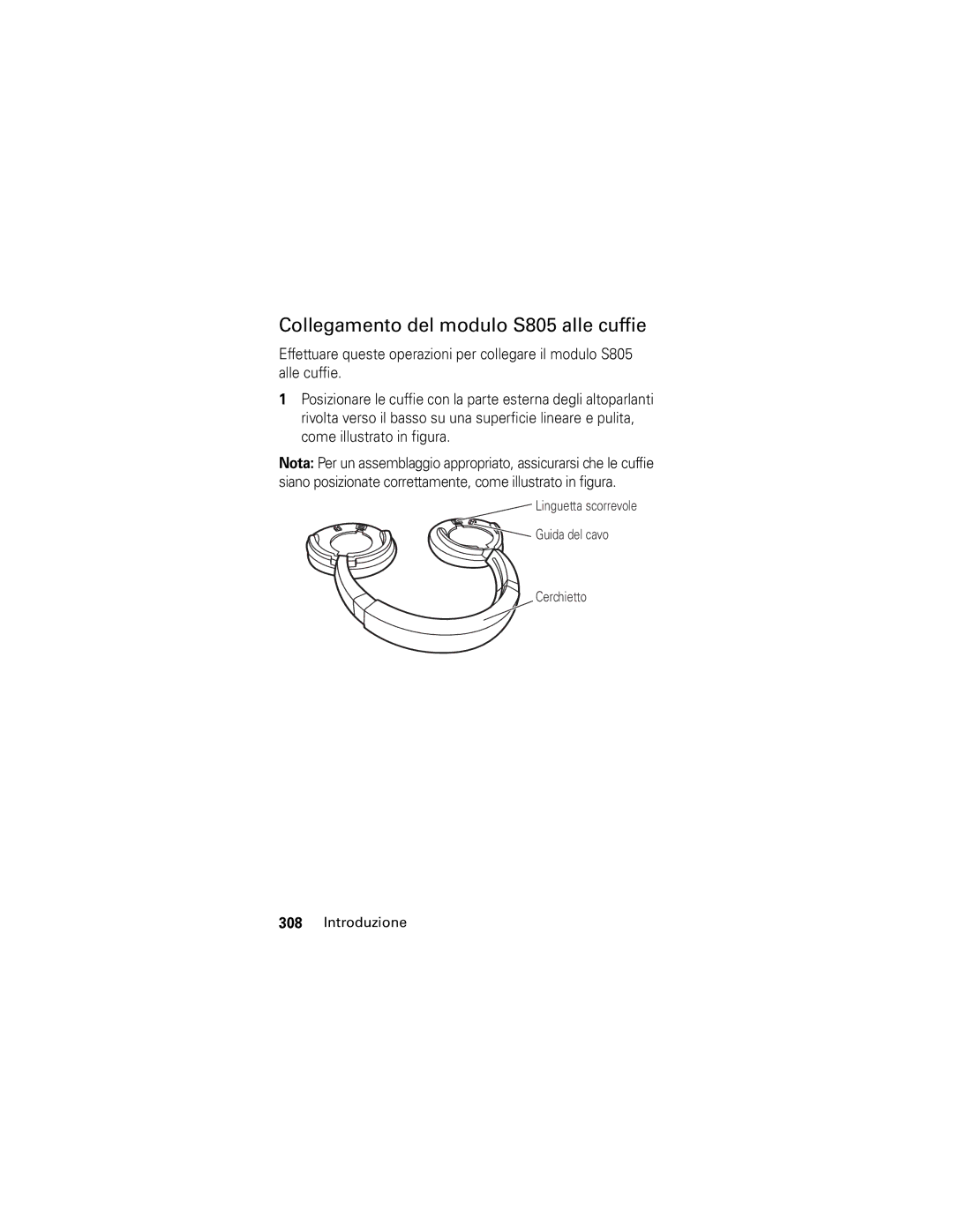 Motorola manual Collegamento del modulo S805 alle cuffie 