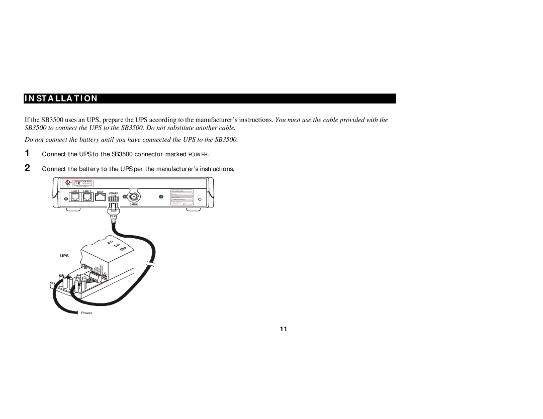 Motorola SB3500 manual Ups 