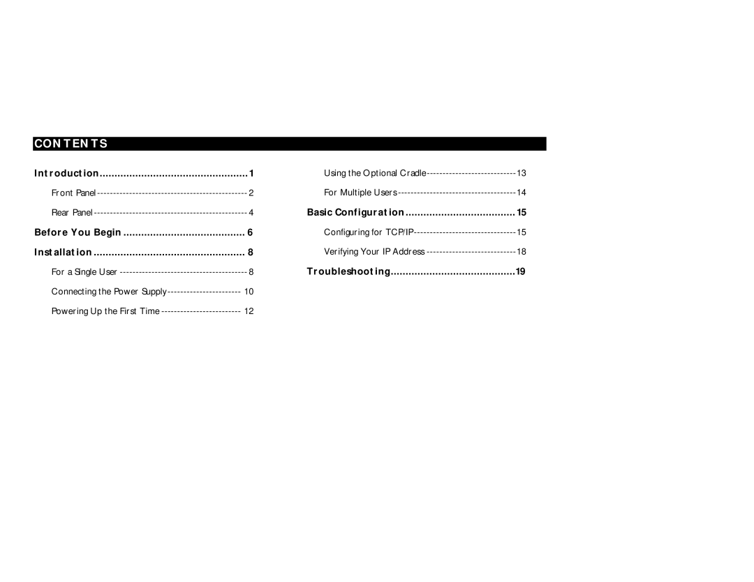 Motorola SB3500 manual Contents 