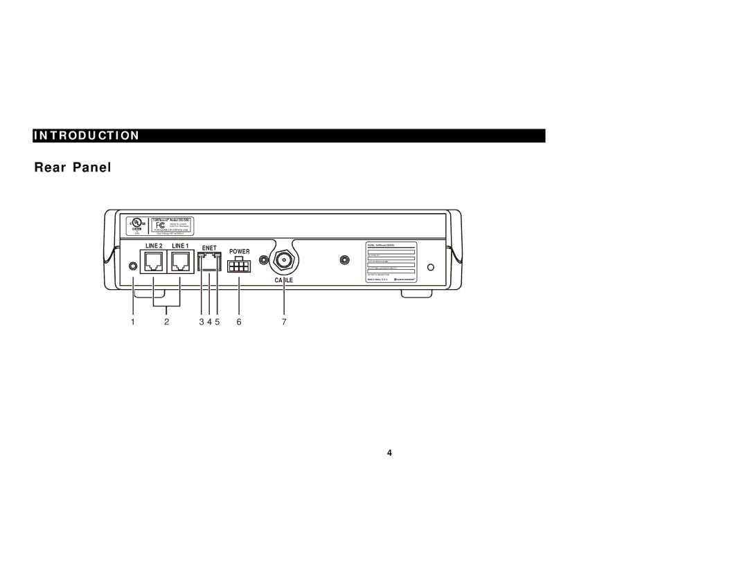 Motorola SB3500 manual Rear Panel, Cable 