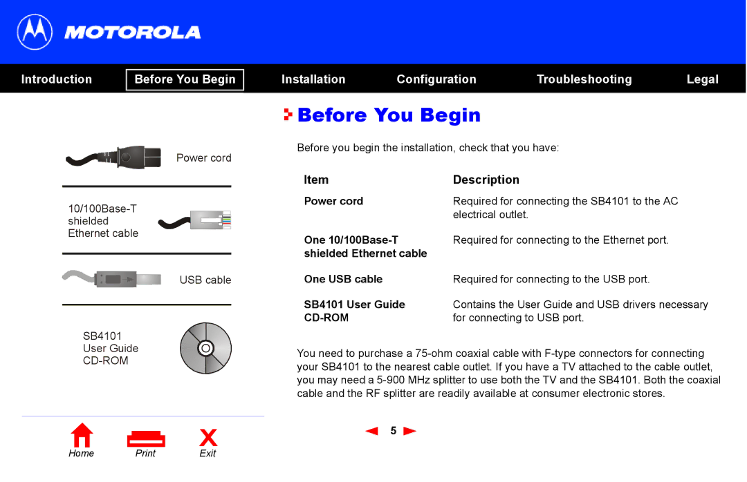 Motorola SB4101 manual Before You Begin, For connecting to USB port 