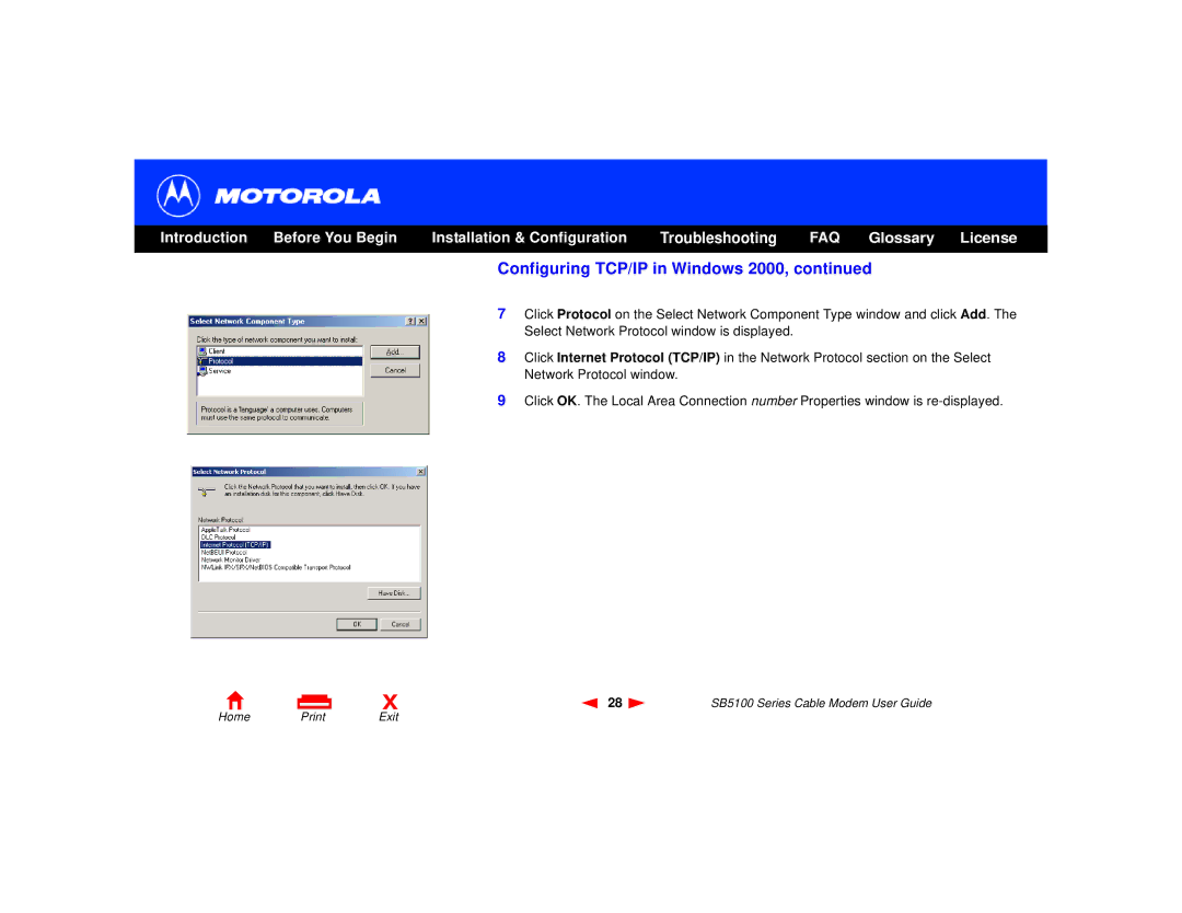 Motorola SB5100 Series, 505788-006-00 manual Glossary License 