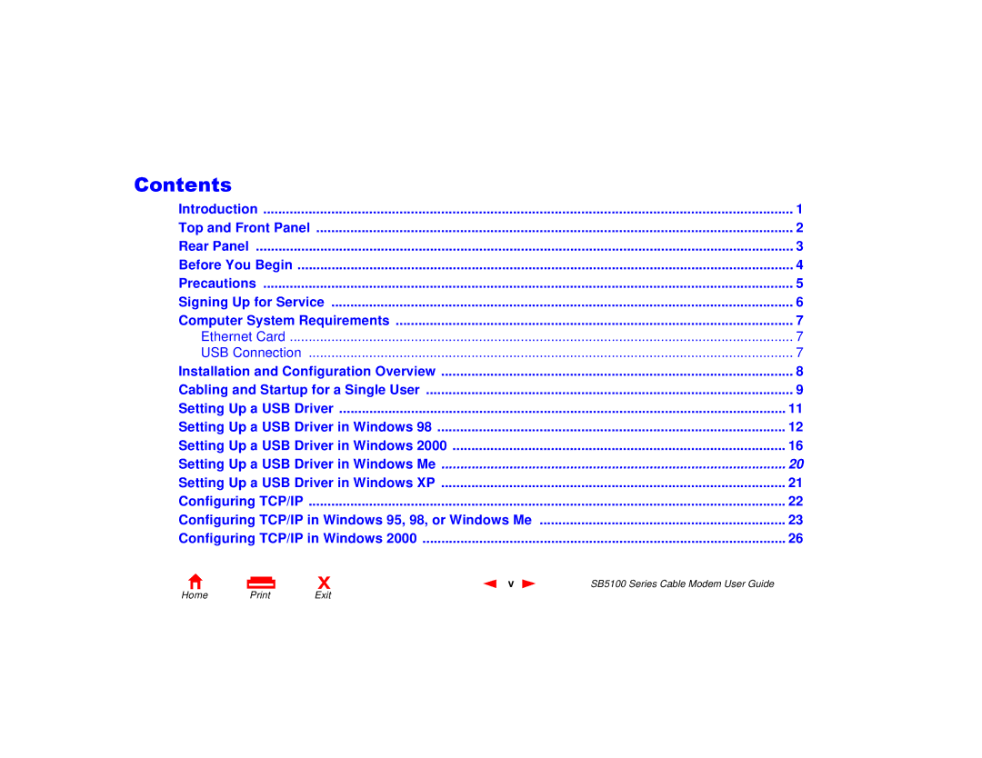 Motorola 505788-006-00, SB5100 Series manual Contents 