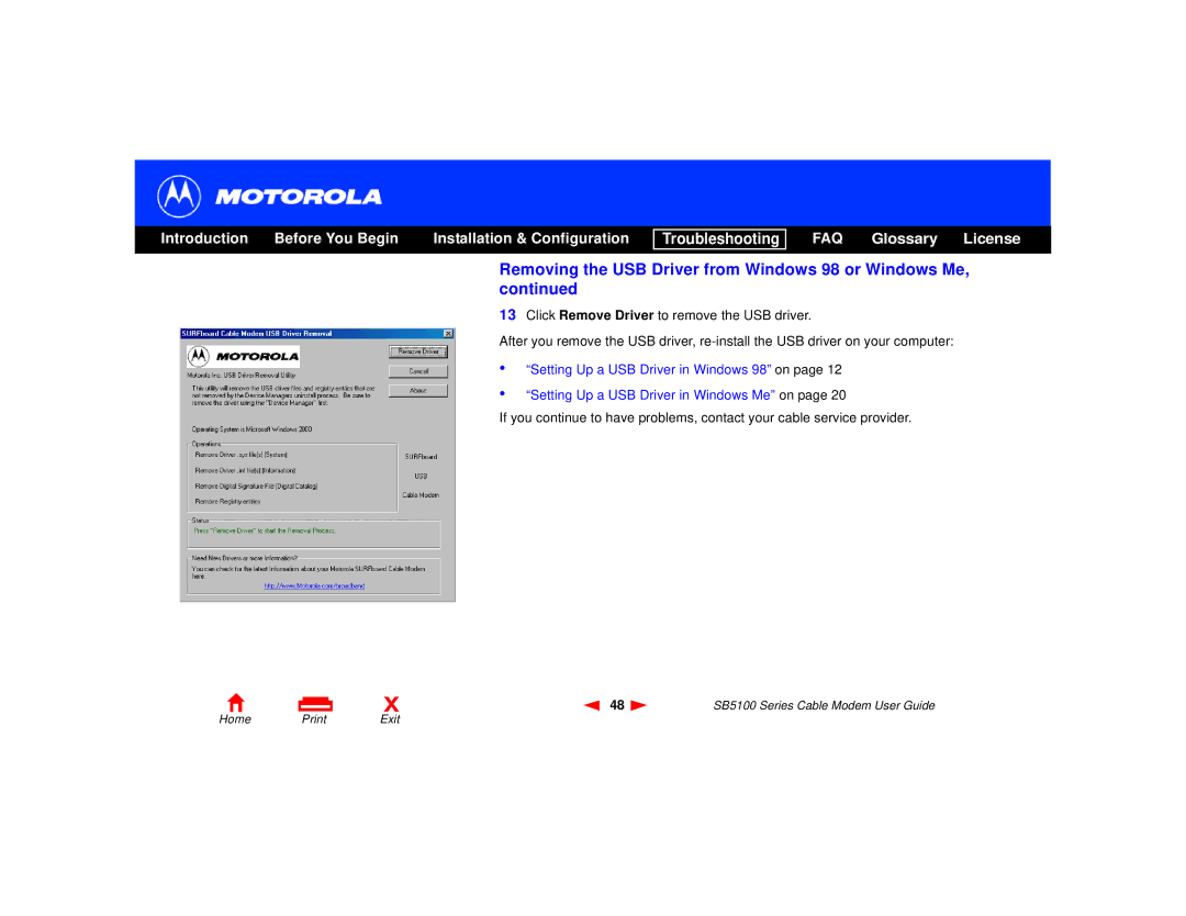 Motorola SB5100 Series, 505788-006-00 manual FAQ Glossary License 