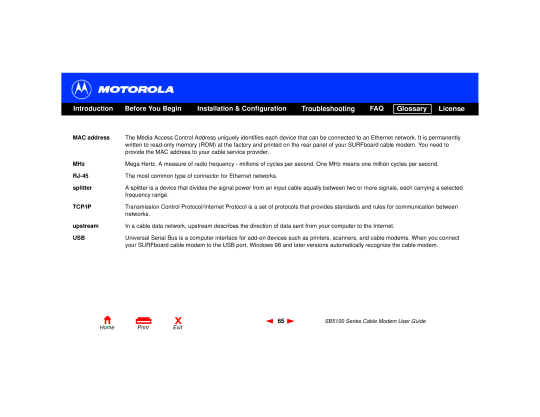 Motorola 505788-006-00, SB5100 Series manual Tcp/Ip 