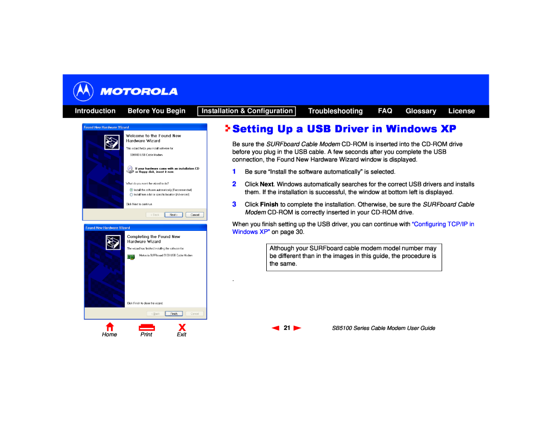 Motorola 505788-006-00 Setting Up a USB Driver in Windows XP, Introduction Before You Begin, Installation & Configuration 