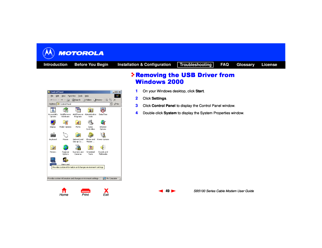Motorola 505788-006-00 manual Removing the USB Driver from Windows, FAQ Glossary License, Introduction, Before You Begin 