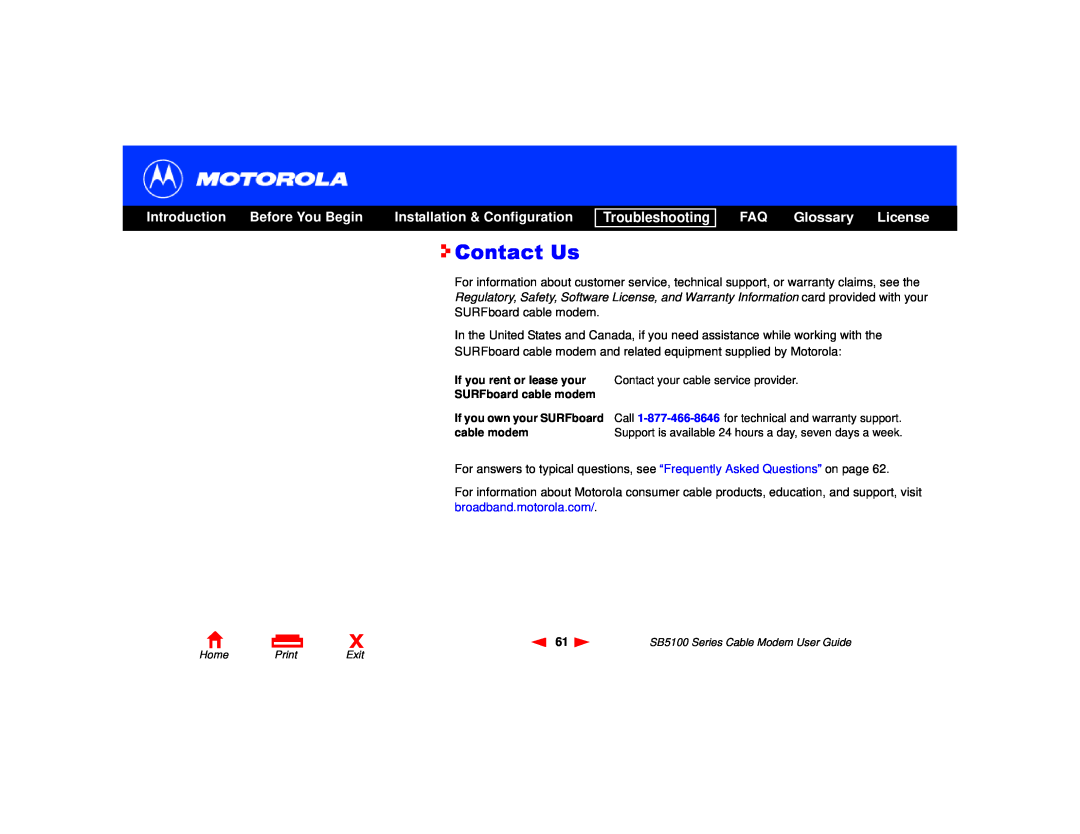 Motorola 505788-006-00 Contact Us, FAQ Glossary License, Introduction, Before You Begin, Installation & Configuration 