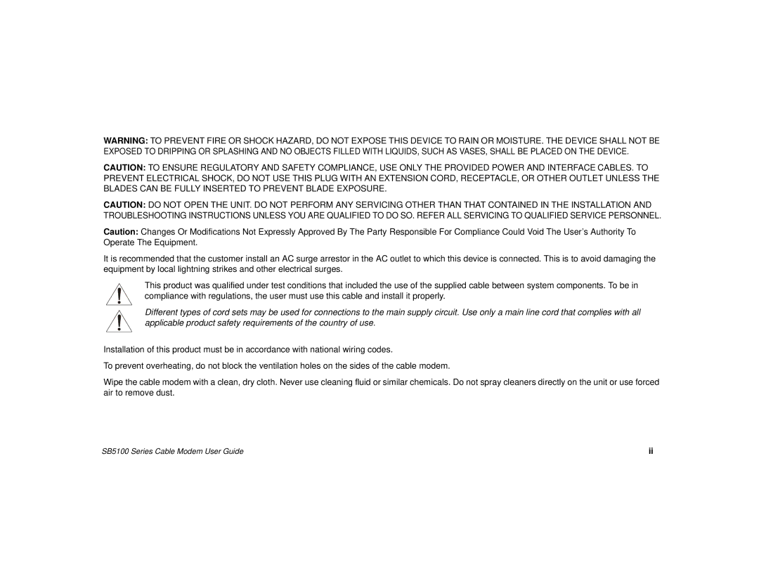 Motorola manual SB5100 Series Cable Modem User Guide 