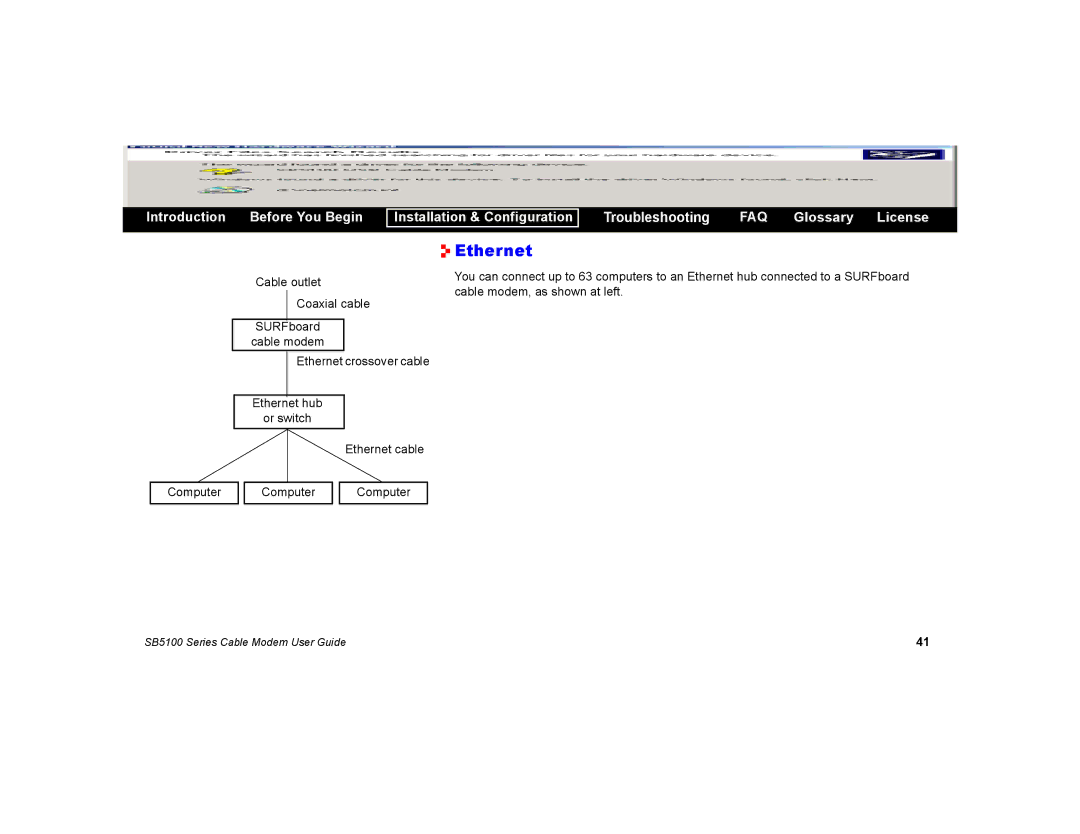 Motorola SB5100 manual Ethernet 