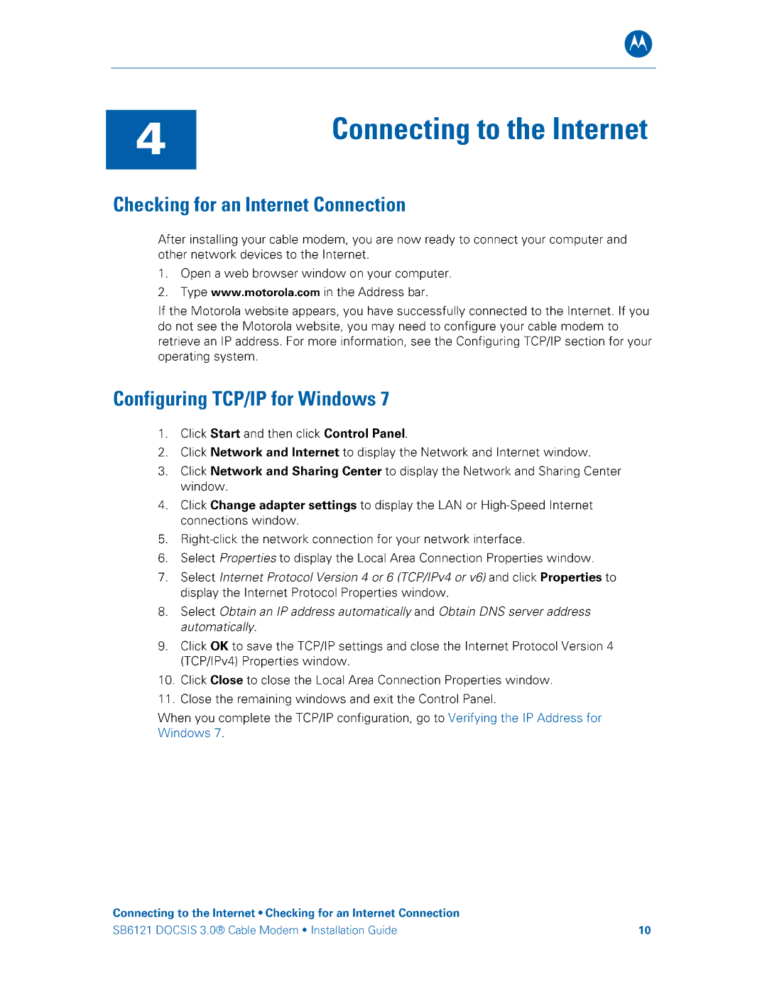 Motorola SB6121 manual 