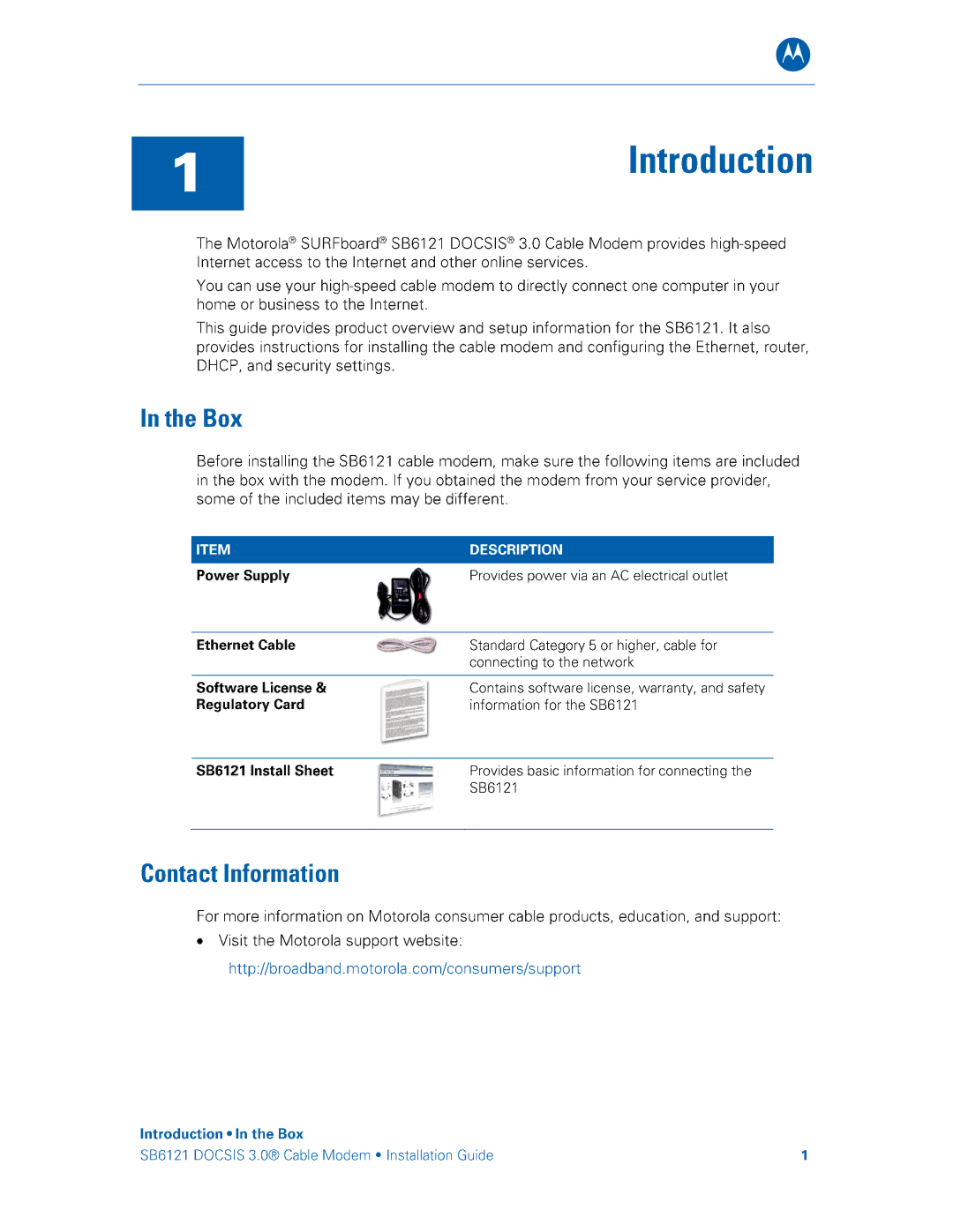 Motorola SB6121 manual 