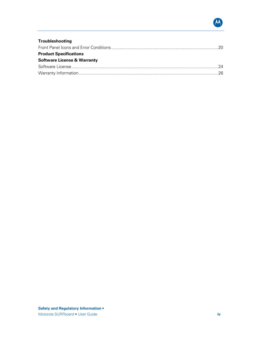 Motorola SBG6580 manual Software License Warranty Information 