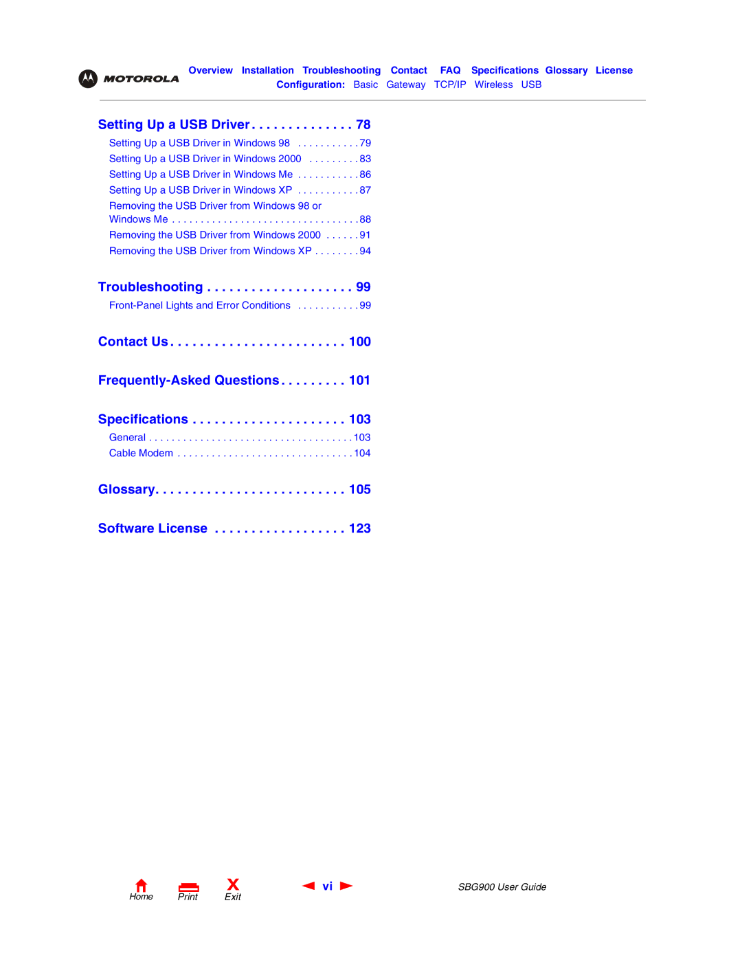 Motorola SBG900 manual Troubleshooting 