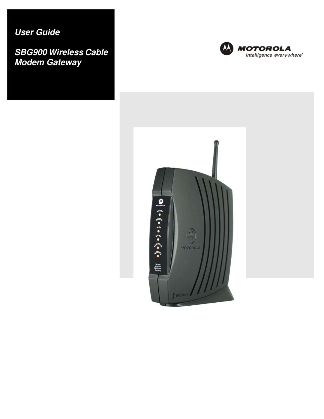 Motorola manual User Guide SBG900, Wireless Cable Modem Gateway 