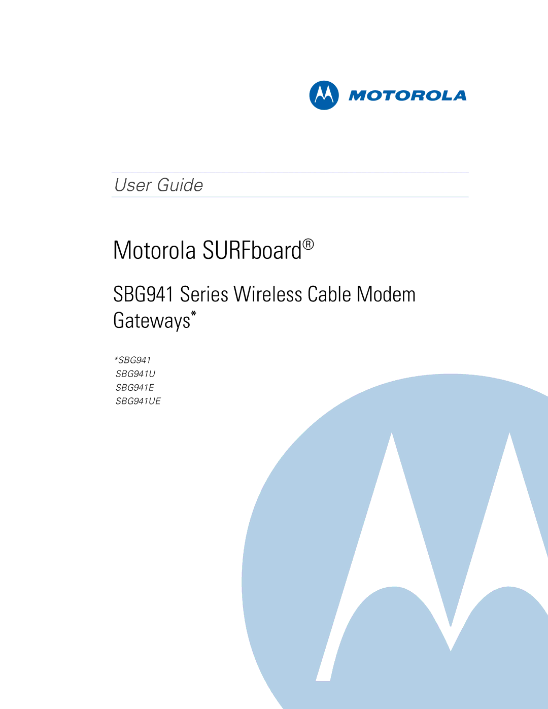 Motorola SBG941UE, 570280-001-a, SBG941E manual Motorola SURFboard 