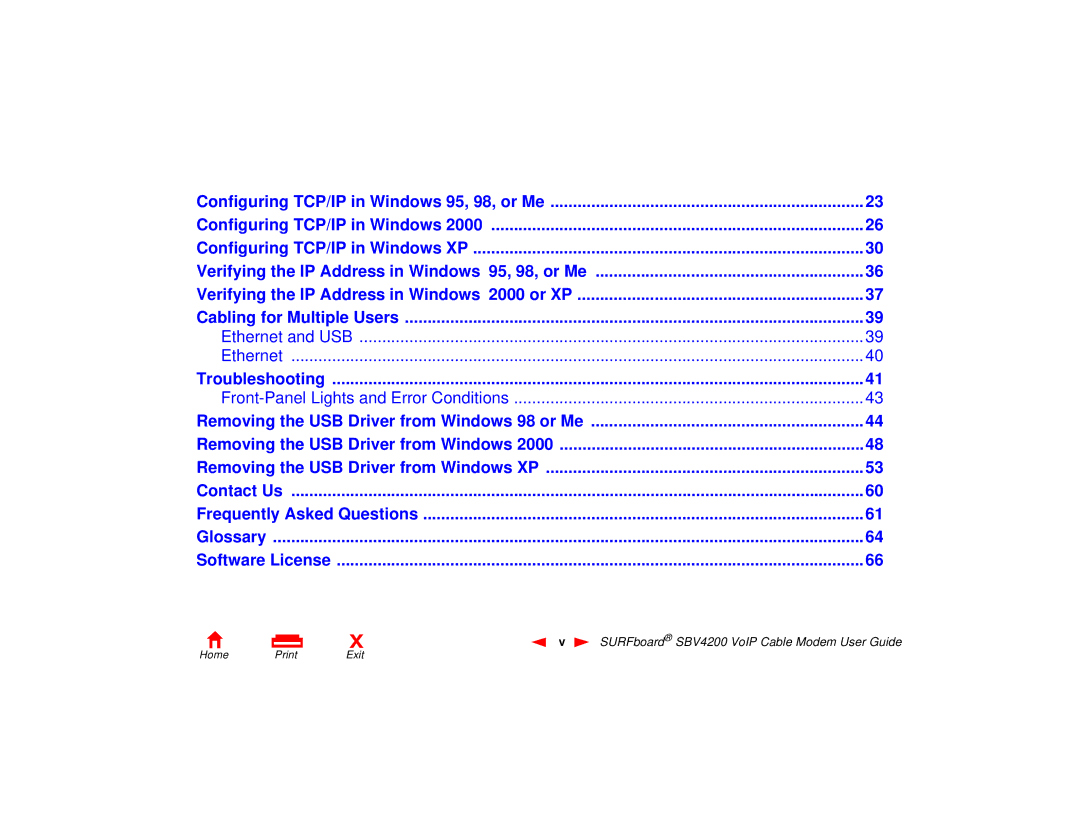 Motorola manual SURFboard SBV4200 VoIP Cable Modem User Guide 