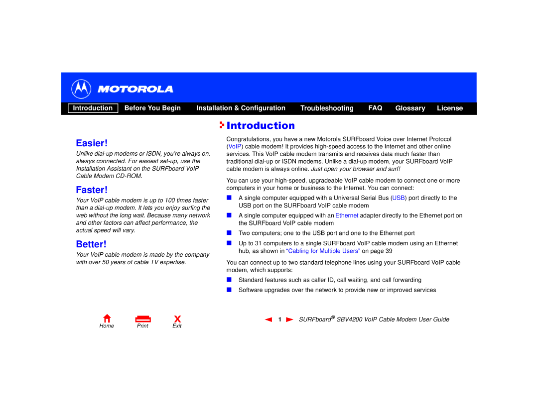 Motorola SBV4200 manual Introduction, Easier 