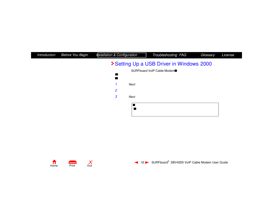 Motorola SBV4200 manual Setting Up a USB Driver in Windows 