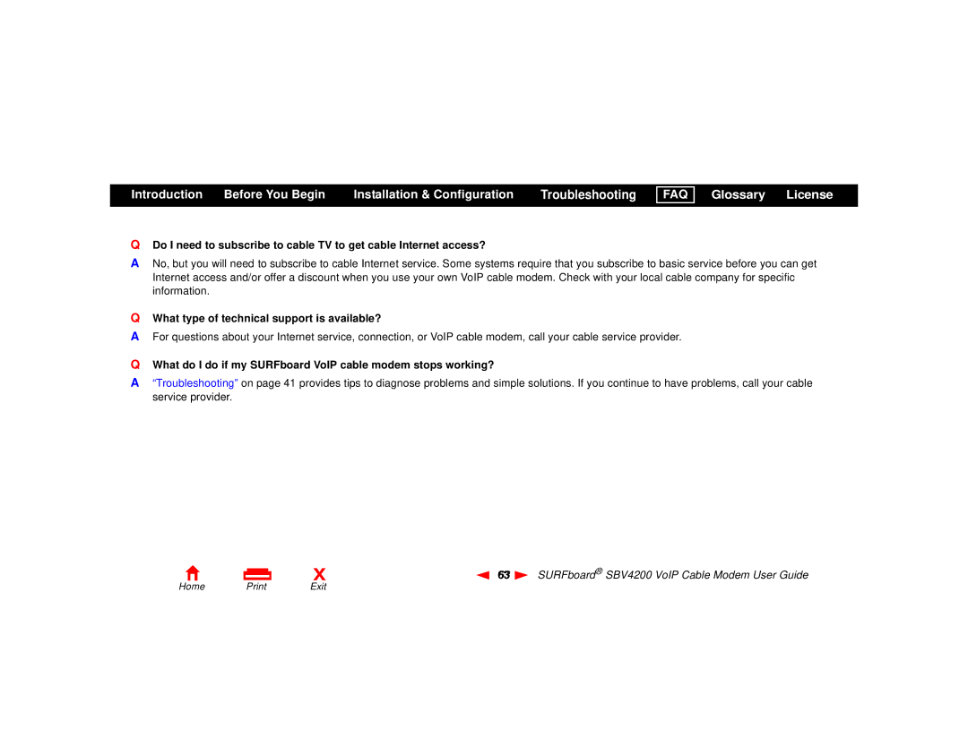 Motorola SBV4200 manual What type of technical support is available? 