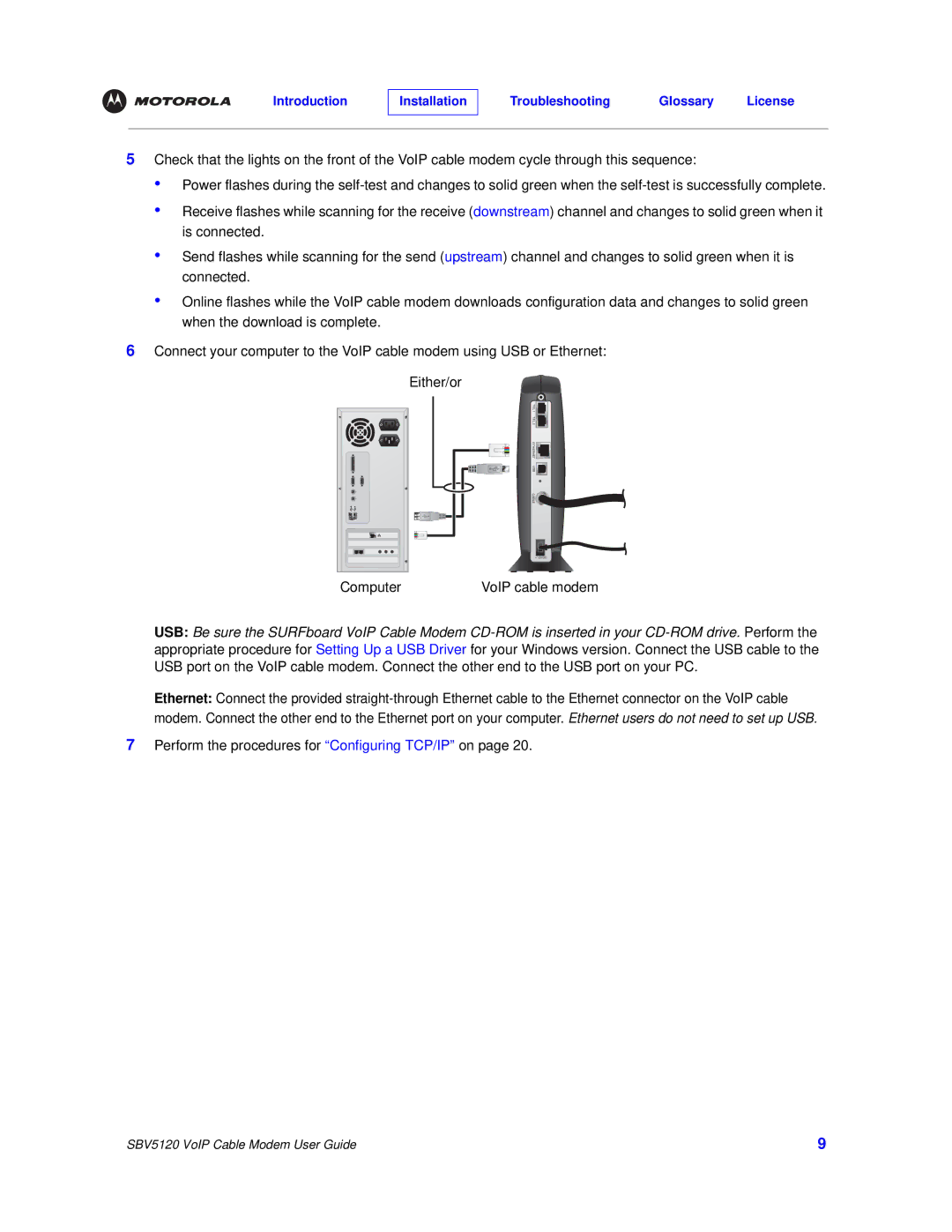 Motorola SBV5120 manual Either/or 