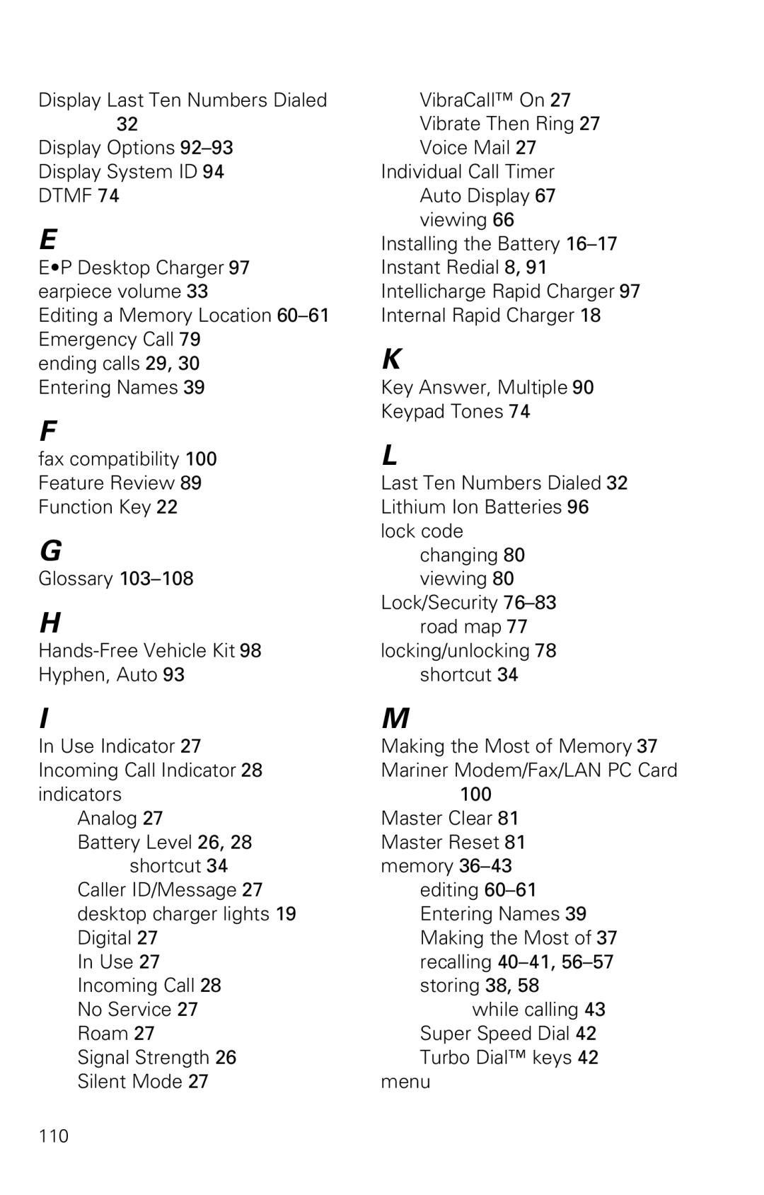 Motorola SC-725 specifications Dtmf 