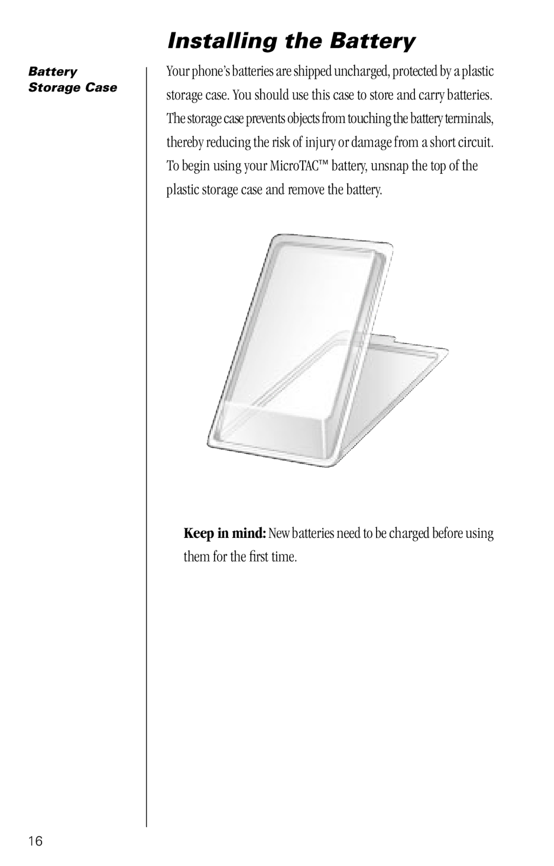 Motorola SC-725 specifications Installing the Battery 