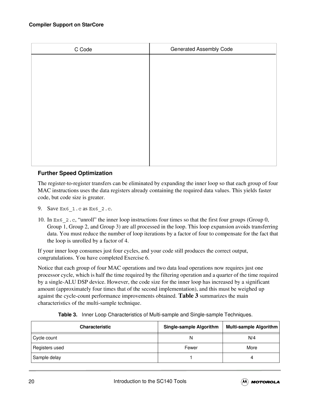 Motorola SC140 user manual Further Speed Optimization 