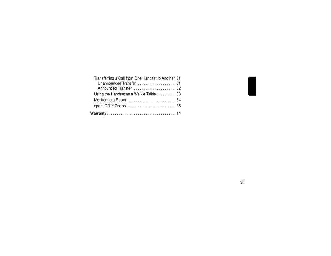 Motorola SD4501 manual Warranty Vii 