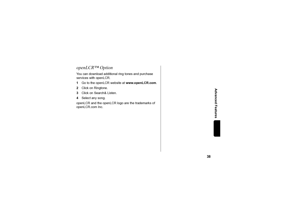 Motorola SD4502 manual OpenLCR Option 