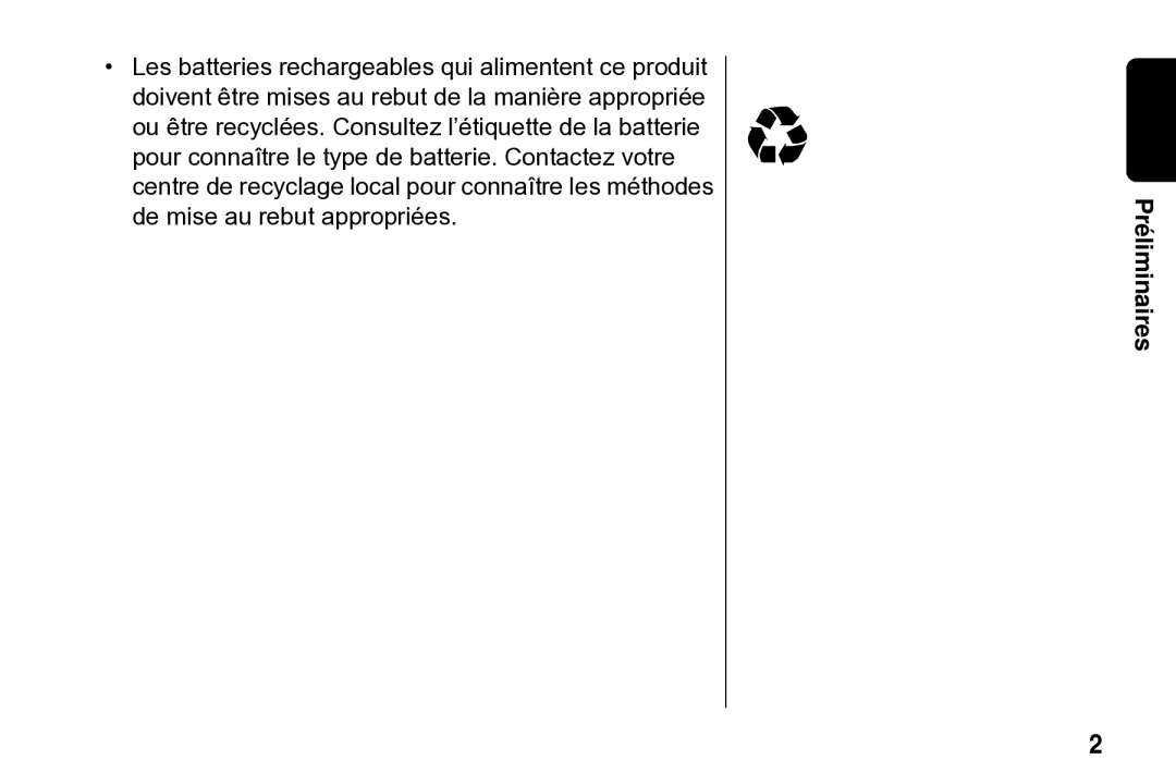 Motorola SD4502 manual Préliminaires 