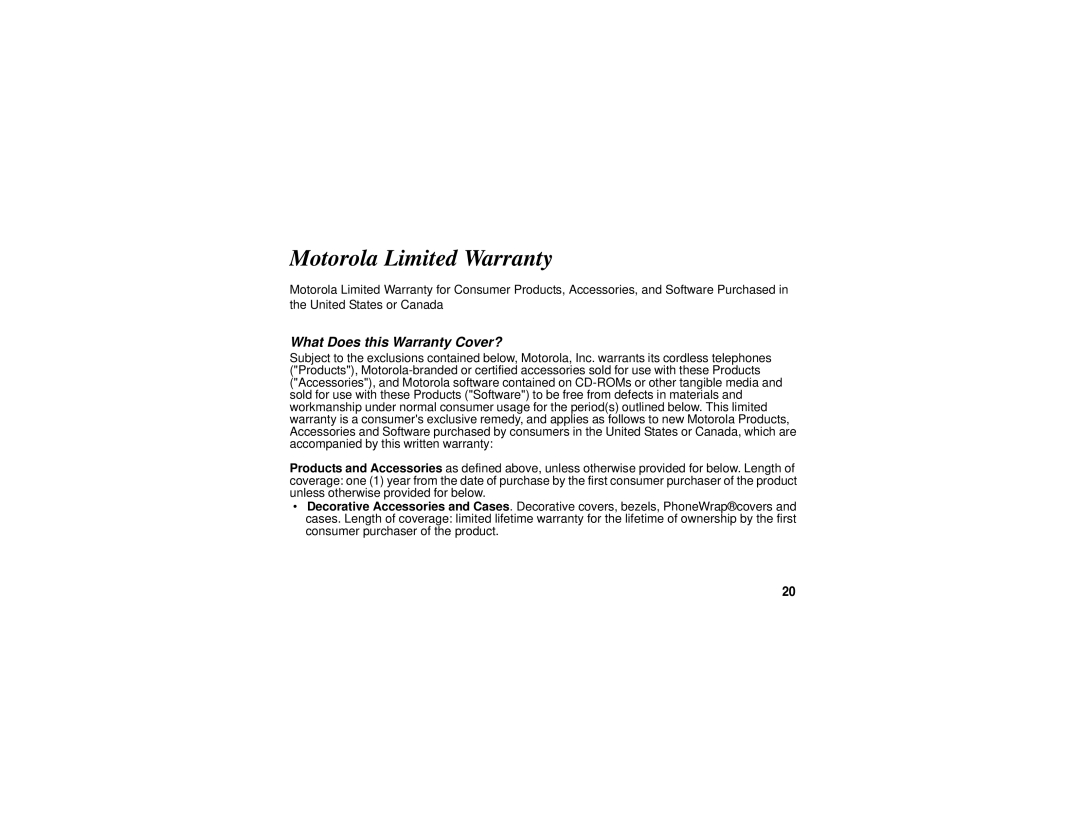 Motorola SD4505 manual Motorola Limited Warranty, What Does this Warranty Cover? 