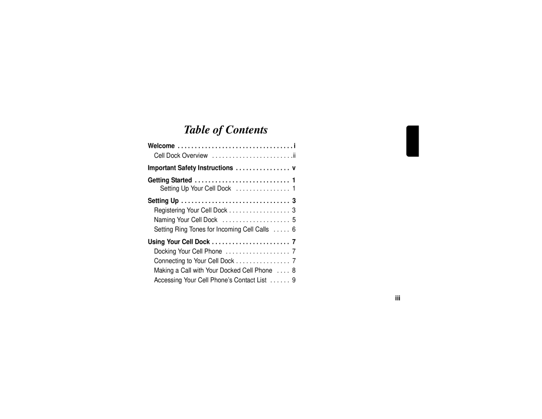 Motorola SD4505 manual Table of Contents 